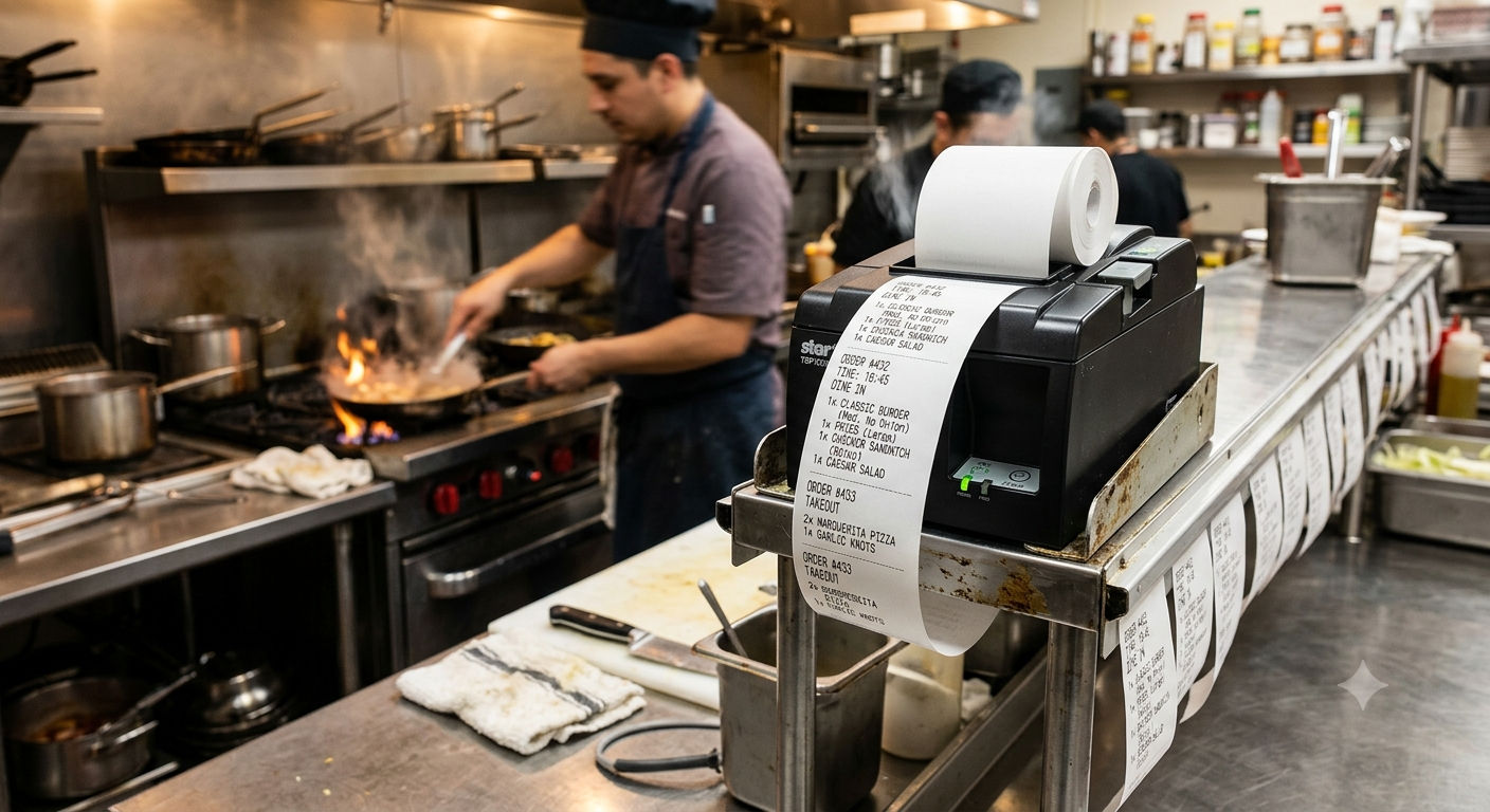 Kitchen order tickets printing